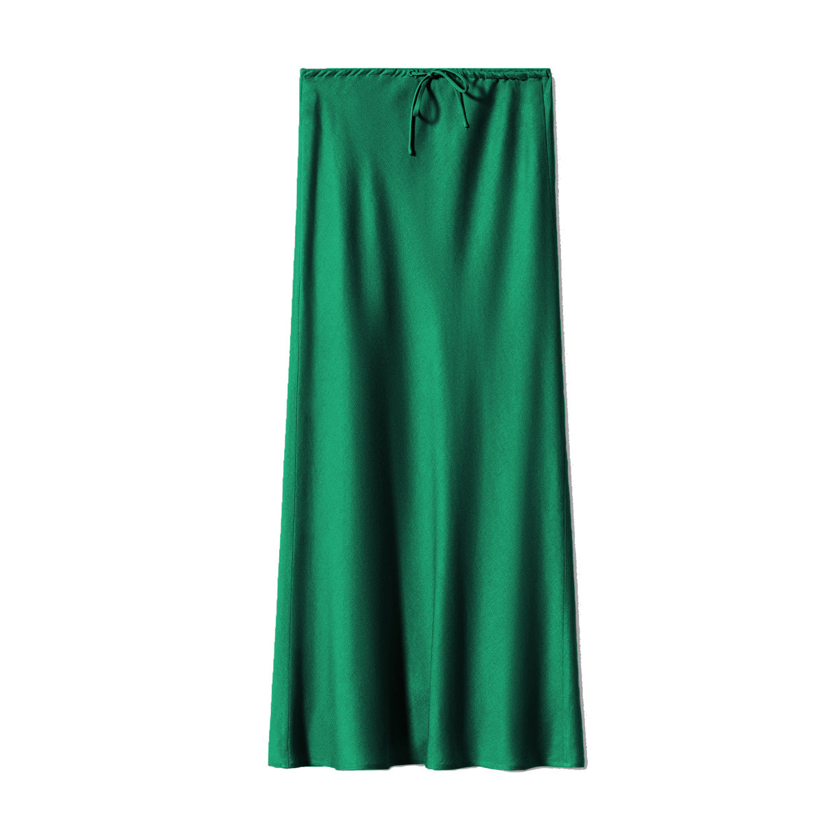 Women's Quality Satin Long Dress Waist Drawstring Skirts