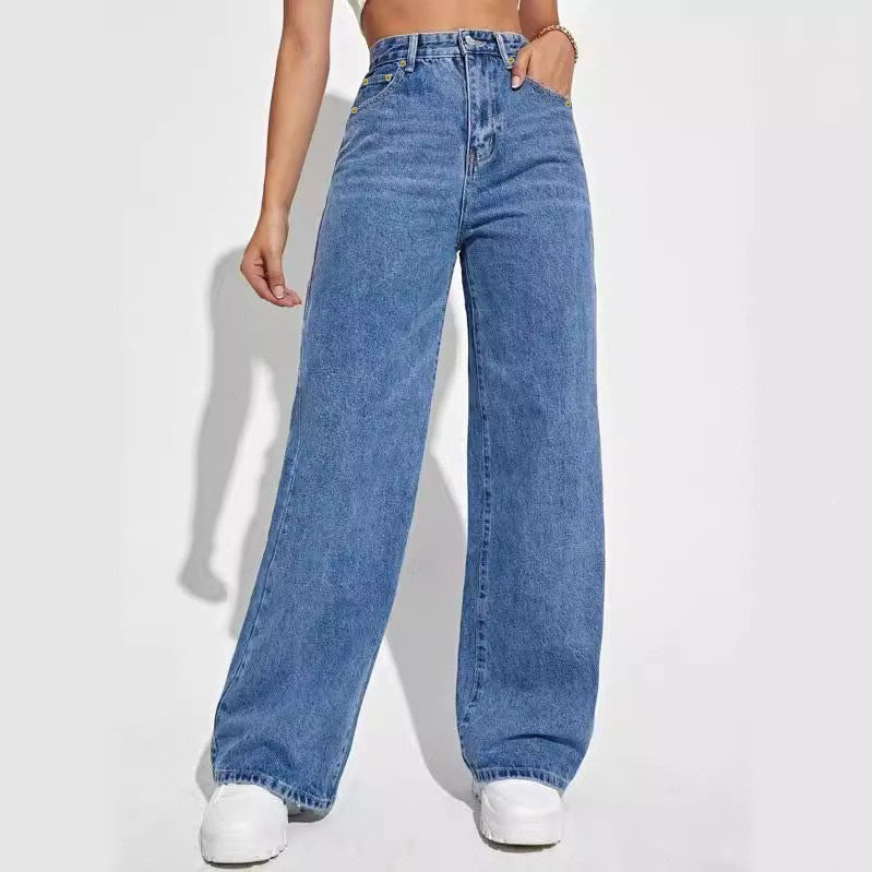 Women's High Waist Slim Denim Trousers Jeans