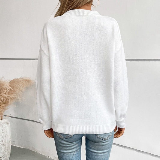 Women's Graceful Flag Pullover Round Neck Sweaters