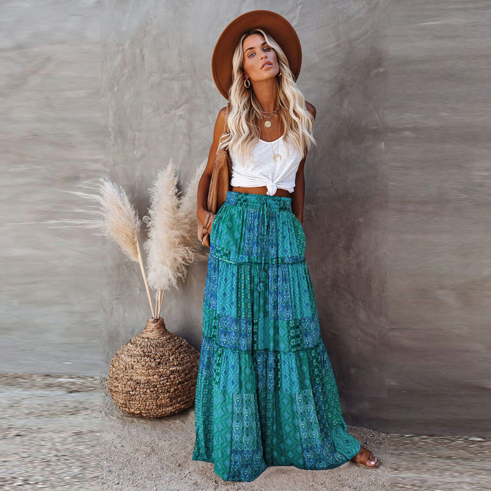 Style Loose Casual High Waist Long Skirts