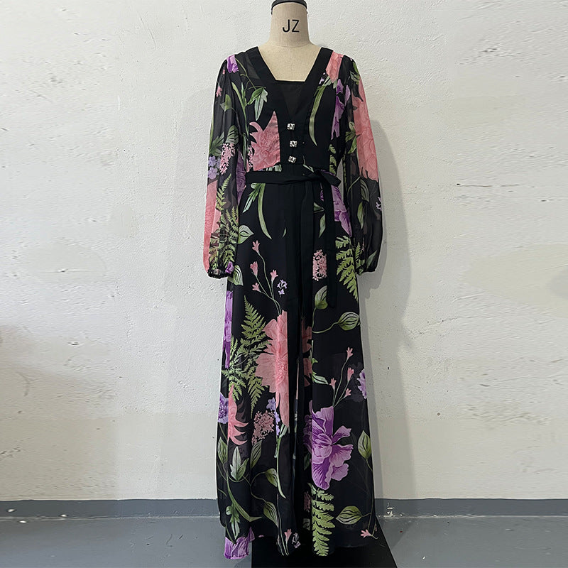 Robe d'été à manches longues pour femme, mode gracieuse, personnalité