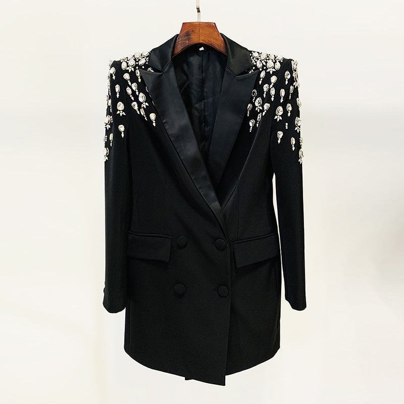 Fashion Handmade Gorgeous Beads Rhinestones Long Blazers