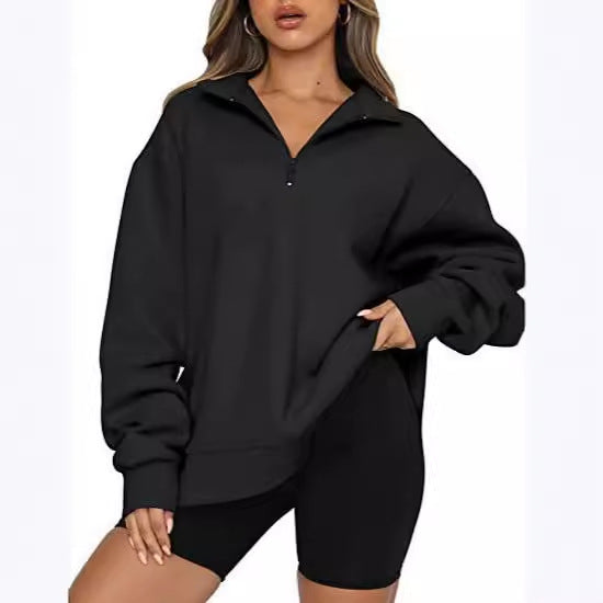 Sweat à capuche Veet pour femme, couleur unie, ample, sans pull