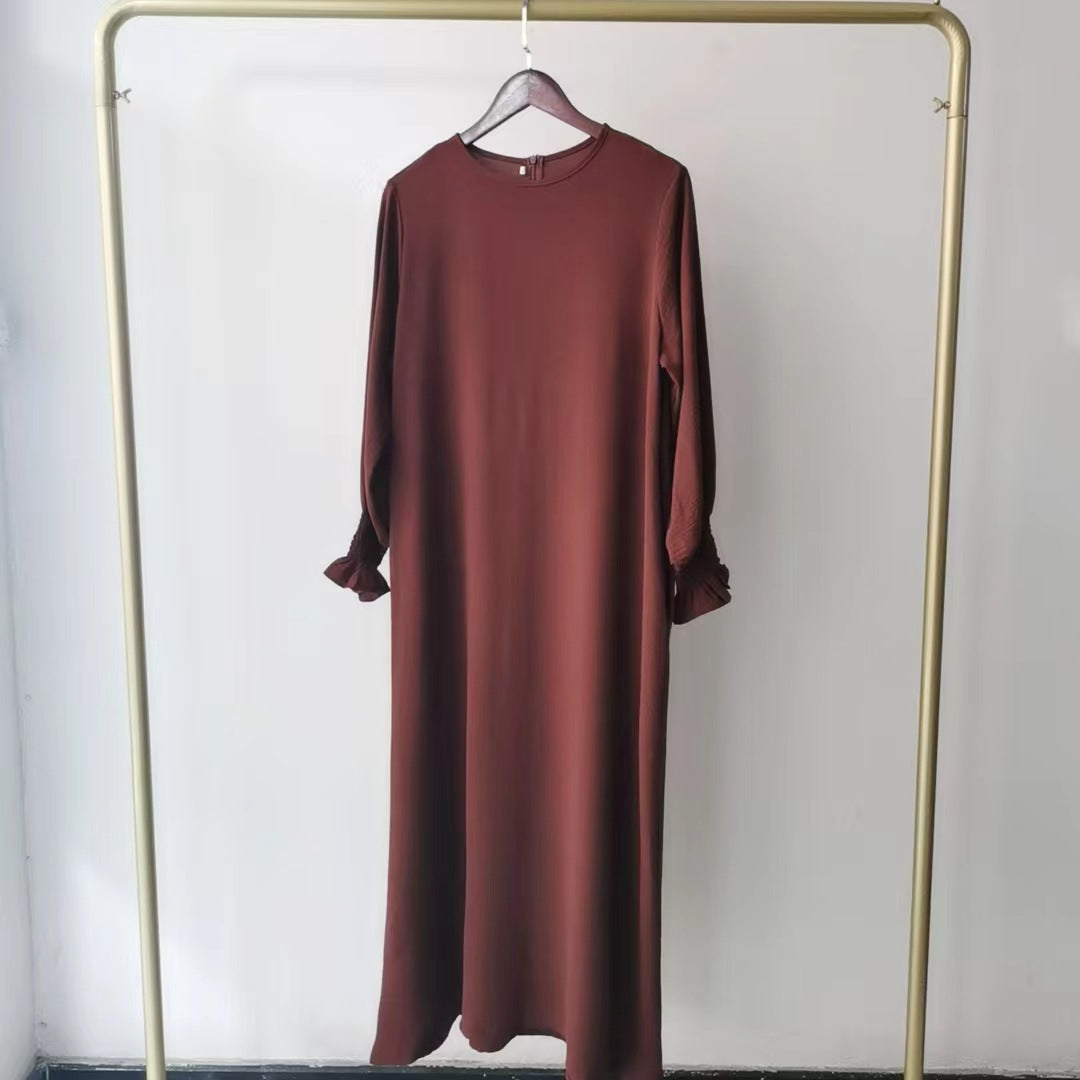 Women's Dress Fashion Round Neck Solid Color Dresses