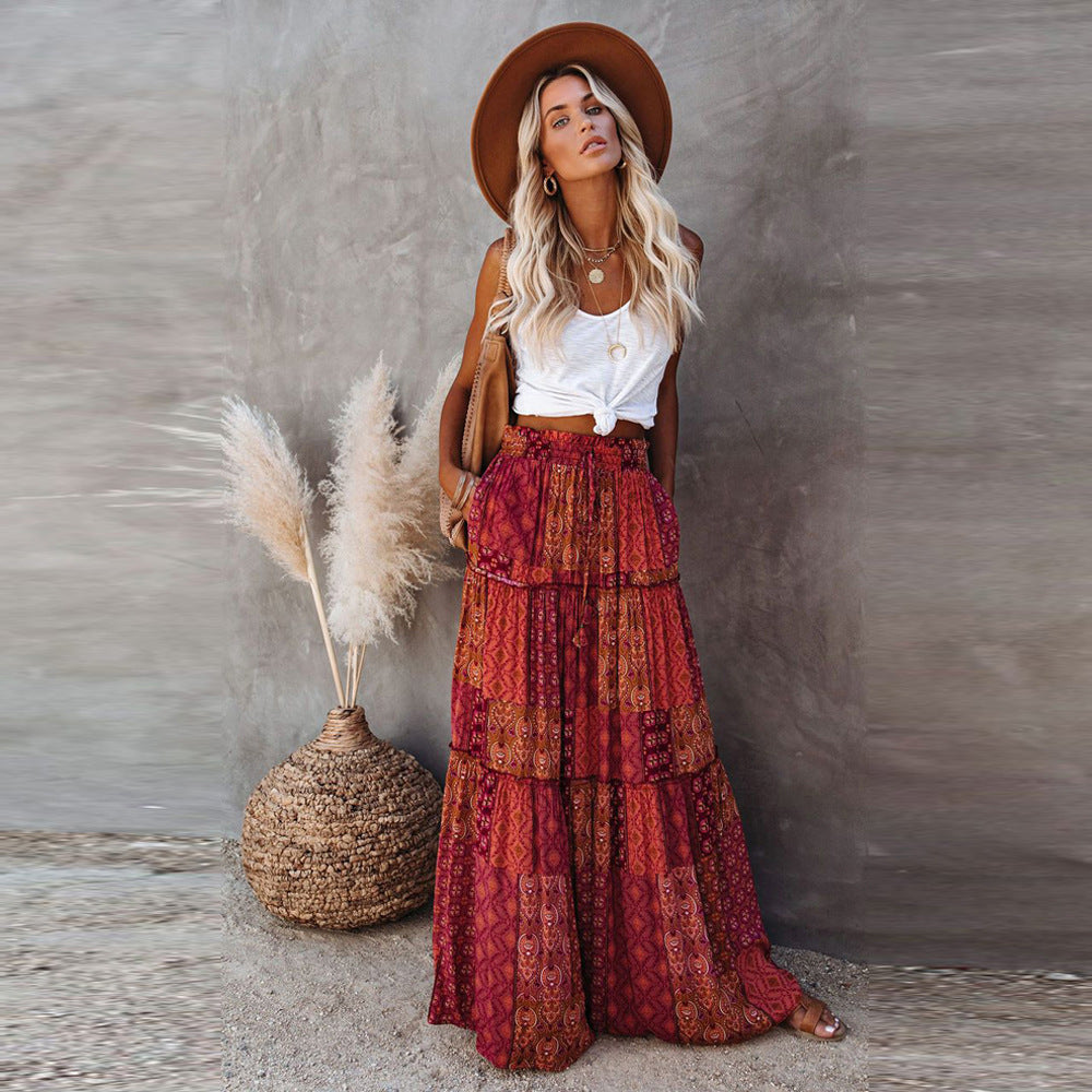 Style Loose Casual High Waist Long Skirts