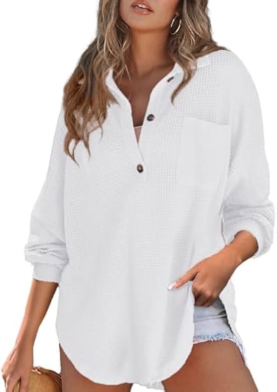 Women's Innovative Unique Waffle Knit Waist Blouses