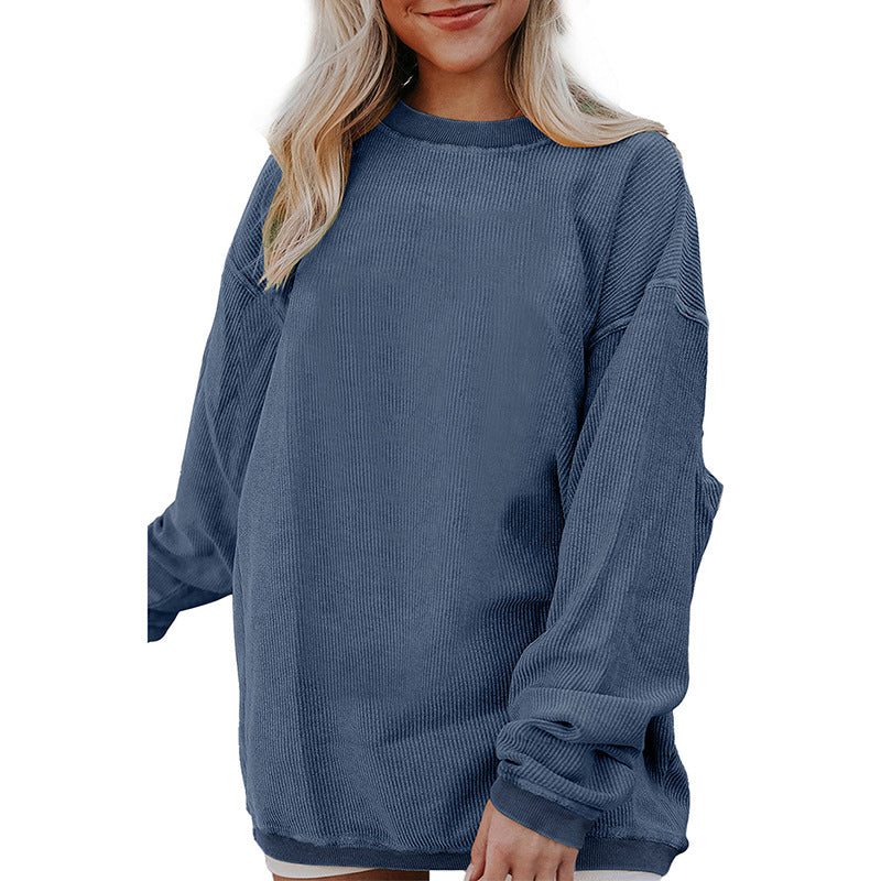 Pull à capuche simple imprimé pour femme, pull long de couleur unie