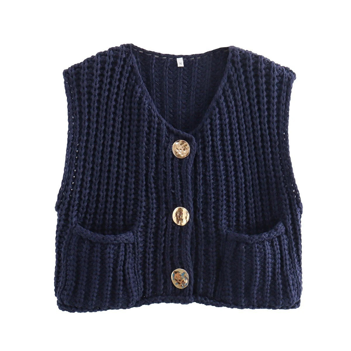 Women's Knitted Thick Needle Sleeveless Fashion Temperamental Knitwear