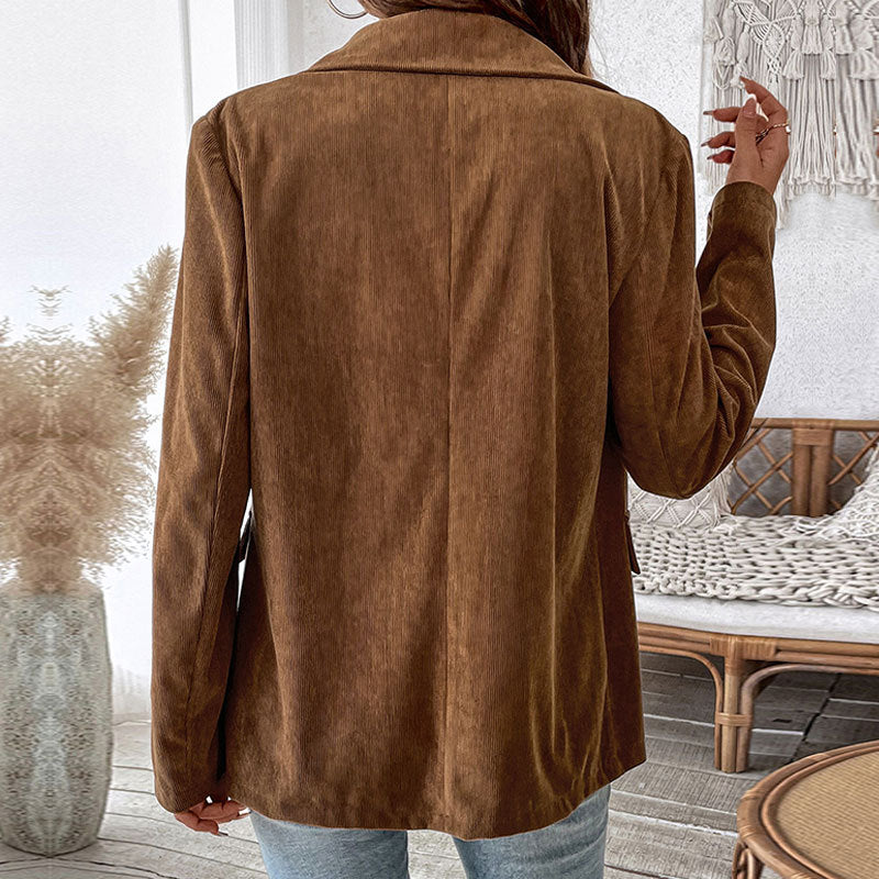 Women's Unique Creative Solid Color Corduroy Blazers