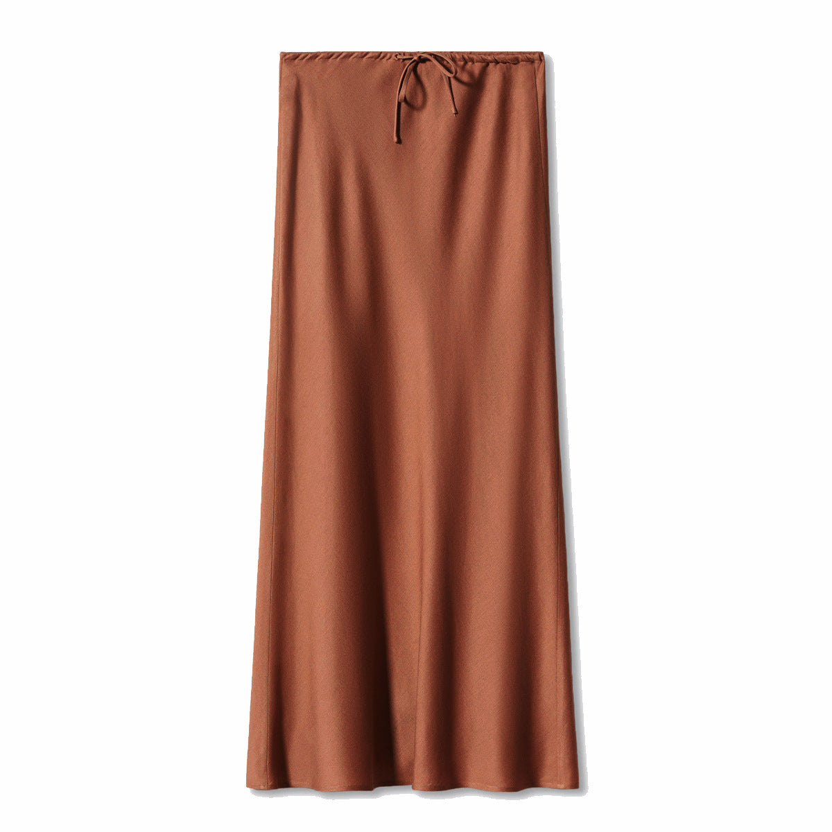 Women's Quality Satin Long Dress Waist Drawstring Skirts