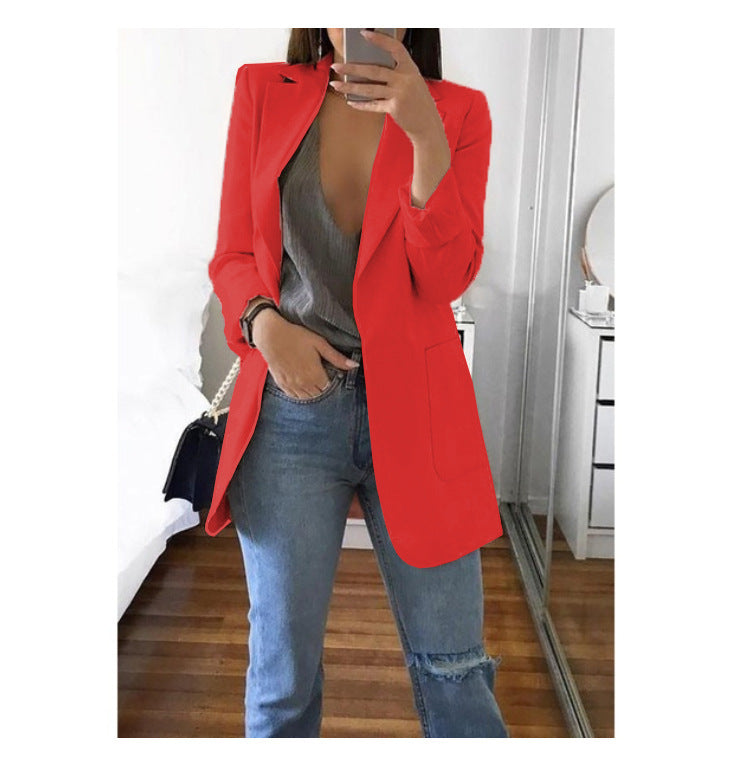 Women's Fashion Solid Color Collar Graceful Blazers