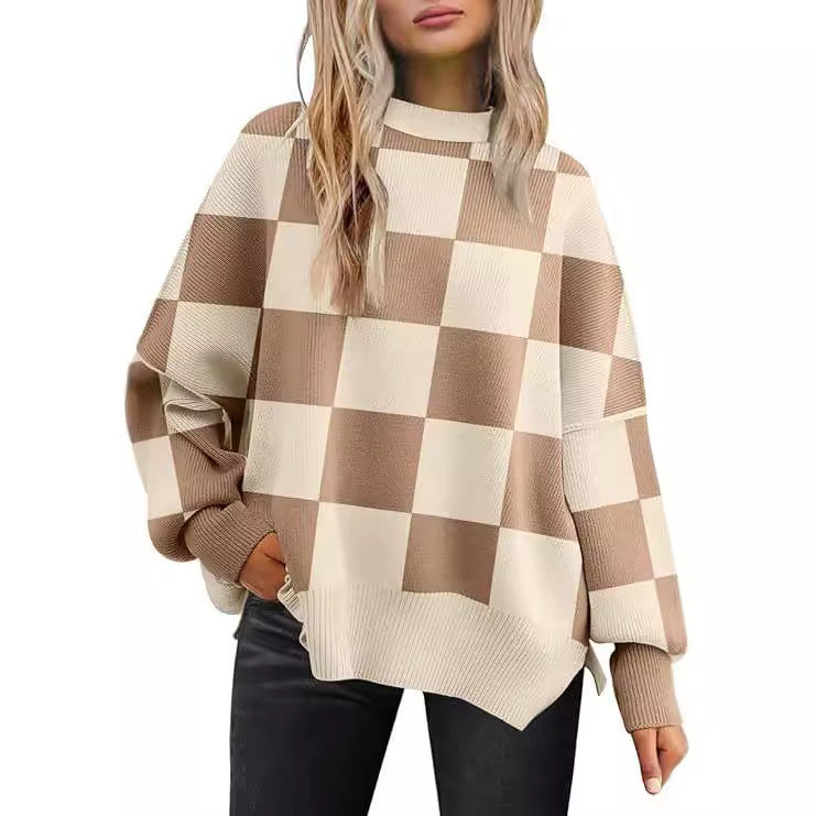 Women's Loose Pullover Fashion Long Sleeve Split Sweaters