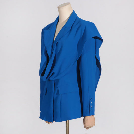 Women's Fashionable Autumn Blue Design Formal Wear Blazers