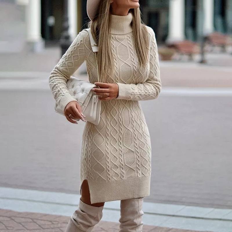 Women's Slouchy Turtleneck Long Warm Dress Sweaters