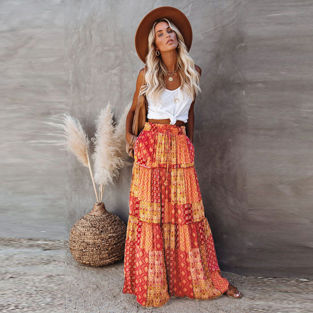 Style Loose Casual High Waist Long Skirts