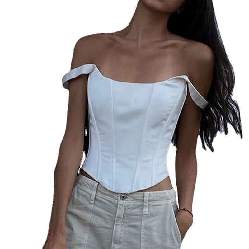 Women's Sexy Fishbone Sling Square Collar Backless Tops