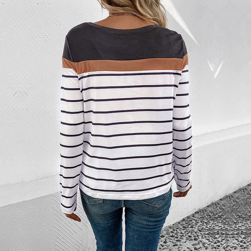 Women's Pretty Durable Spring Long-sleeved Striped Knitwear