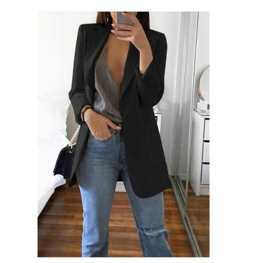 Women's Fashion Solid Color Collar Graceful Blazers