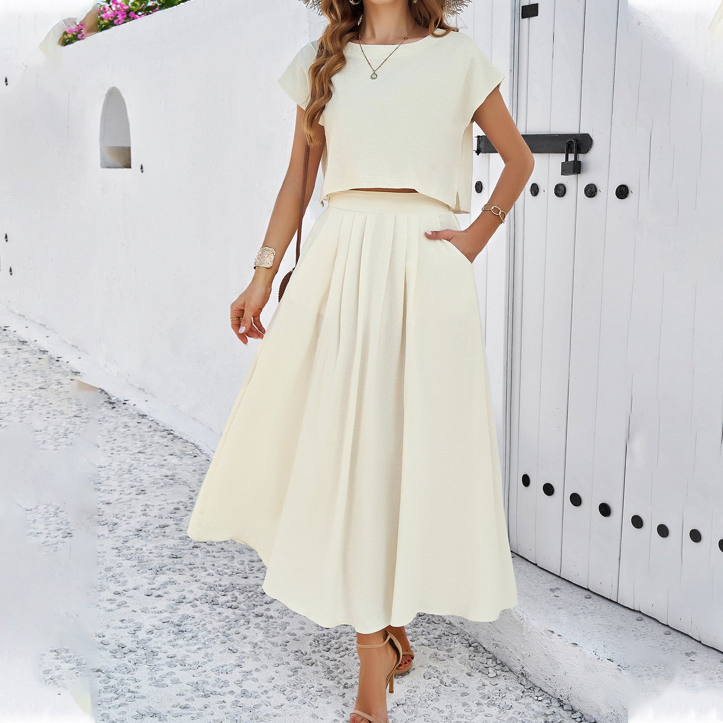 Women's Temperament Leisure Solid Color Sleeveless Dress Suits