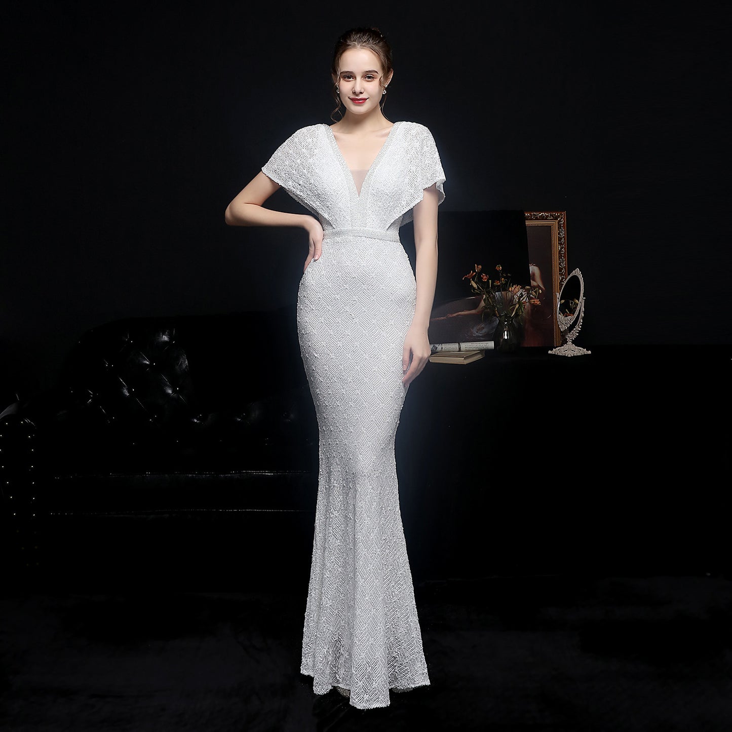 Fishtail Banquet Elegant Graceful Host Car Model Wedding Dresses