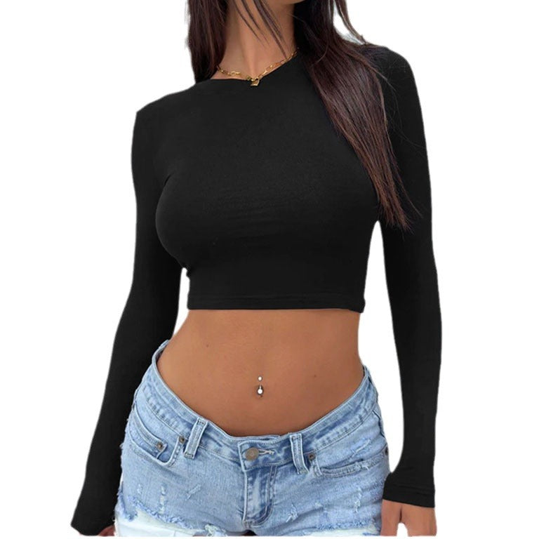 T-shirt Outer Wear Navel Hot Long Blouses