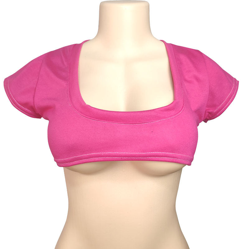 T-shirt nombril sexy à manches bandeau en tricot pour le sexe