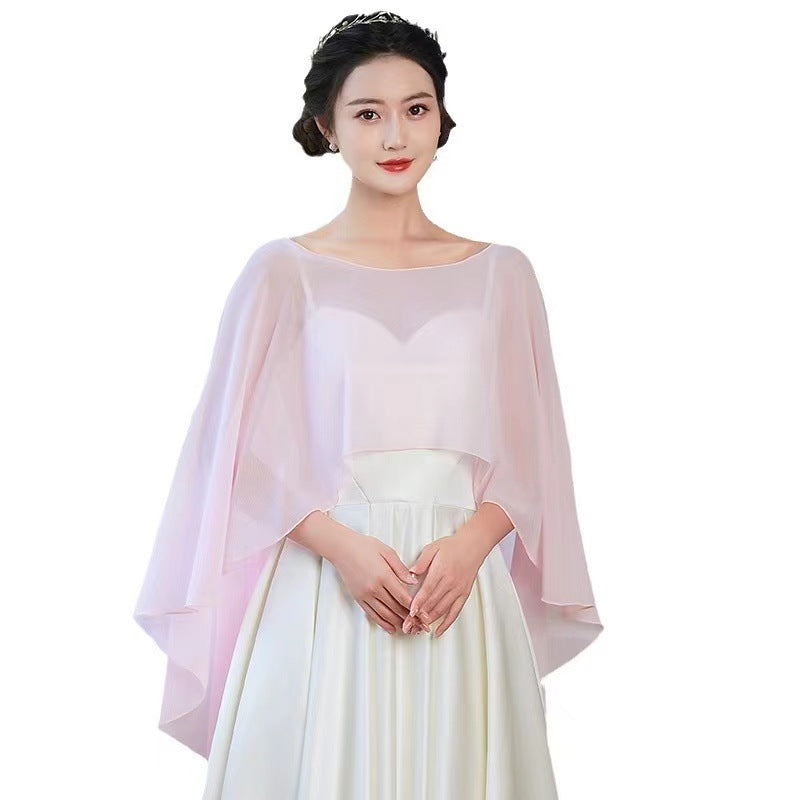 Thin Chiffon Pullover Shawl Dress Daily Blouses