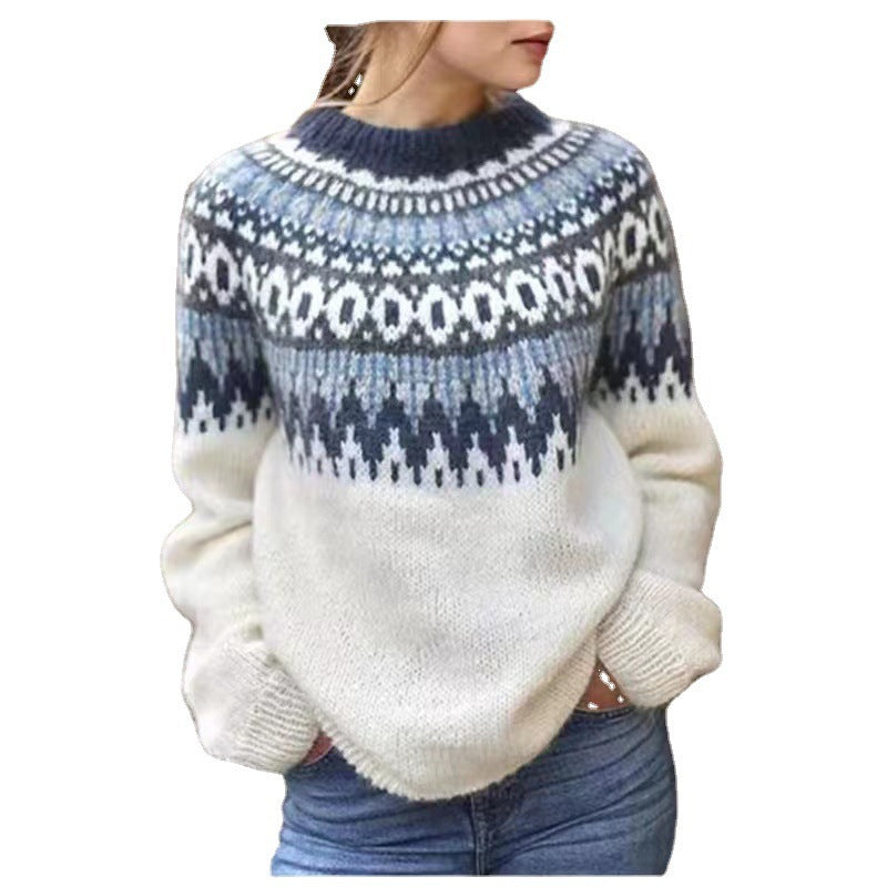 Women's Acrylic Thick Needle Thickened Jacquard Knitted Sweaters