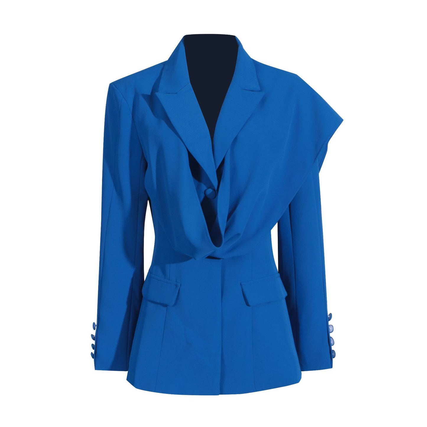 Women's Fashionable Autumn Blue Design Formal Wear Blazers