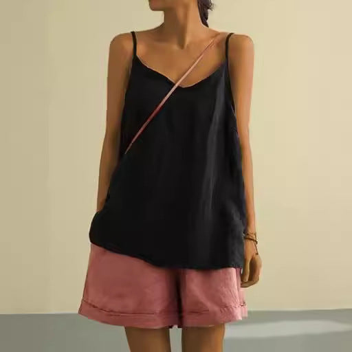 Women's Linen Sleeveless Summer Loose Inner Match Tops