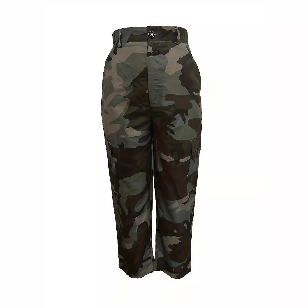 Women's Street Cool Fashion Camouflage Print Versatile Pants