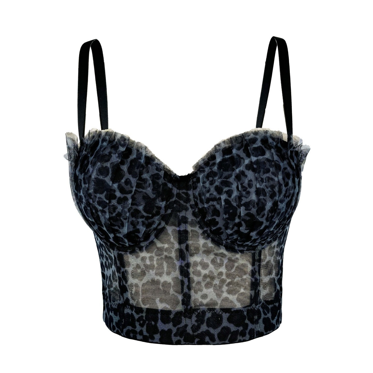 Design Pleated Tube Sexy Leopard Print Tops