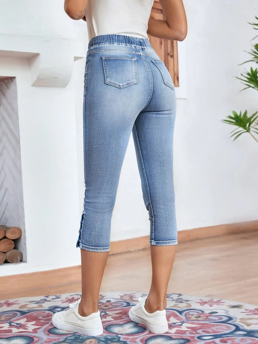 Women's Fashion Elastic Waistband Stretch Hot Jeans