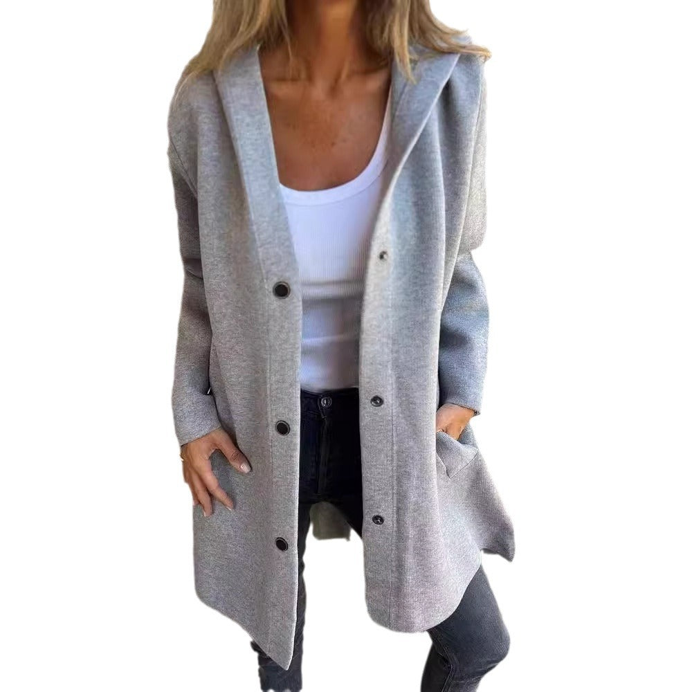 Trendy Glamorous Color Casual Single-breasted Hooded Coats