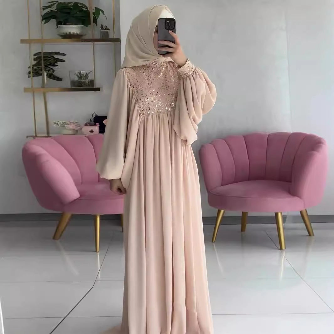 Palace Style Sequin Light Luxury Long Dresses