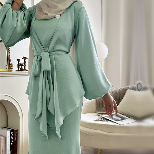 Popular Turkish Elegant Solid Color Two-piece Suits