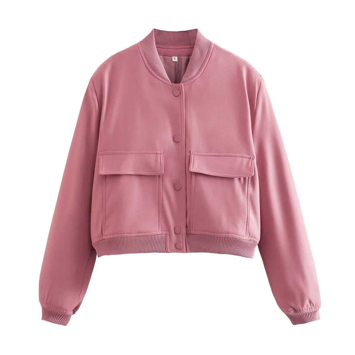 Women's Comfortable Autumn Large Pocket Bomber Jackets