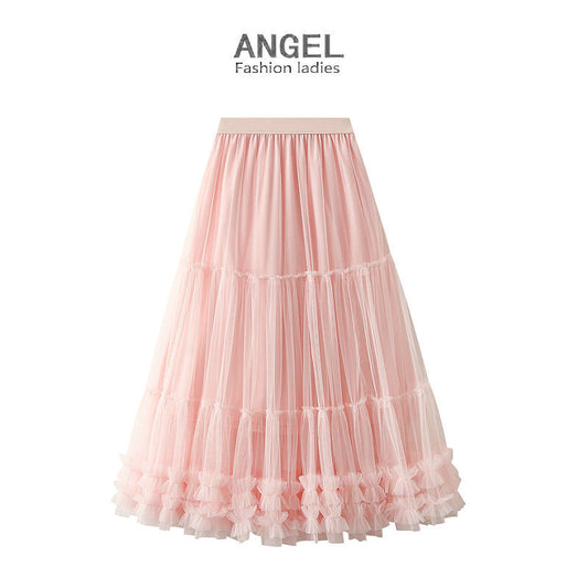 Big Swing Puffy Fairy Gauze Korean Style High Skirts