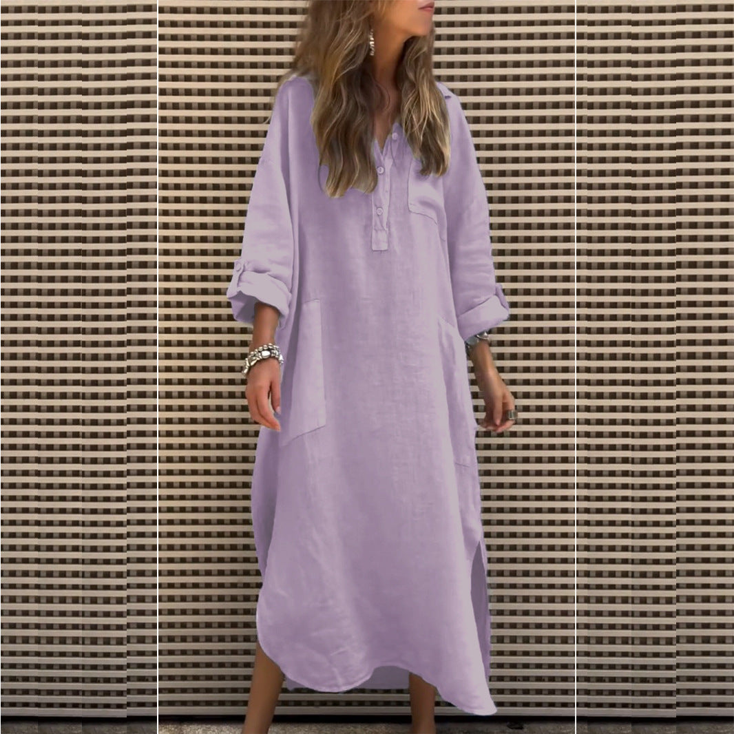 Robe élégante de couleur unie irrégulière pour femmes, robes simples