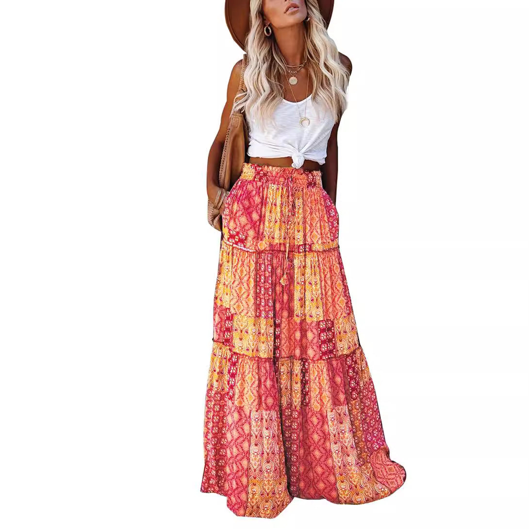 Style Loose Casual High Waist Long Skirts