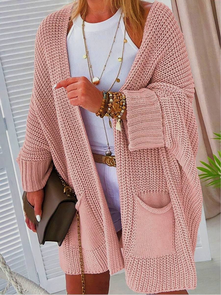 Women's Commute Style Loose Mid-length Casual Line Knitwear