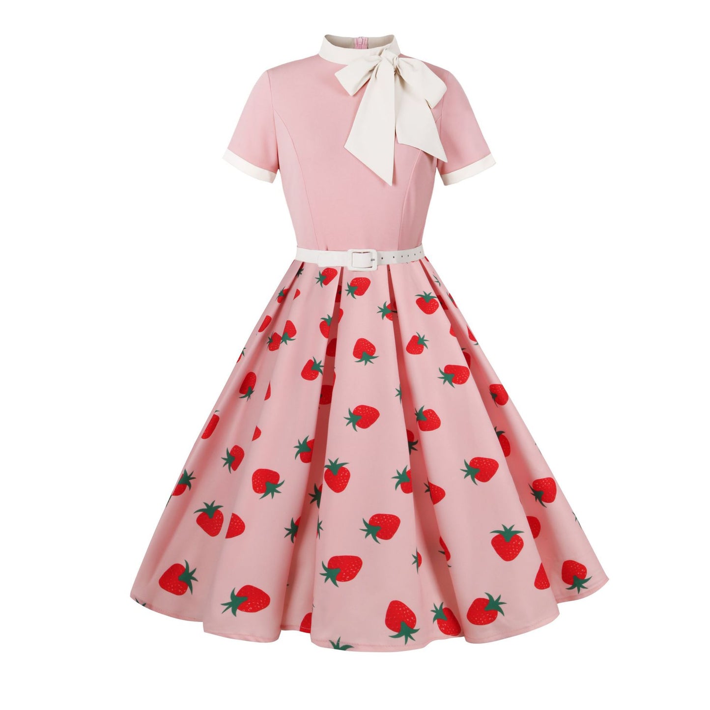 Vintage Hepburn Printed Floral Polka Dot Dresses