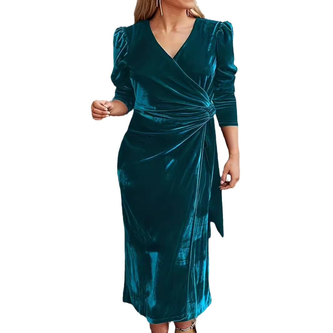 Women's Elegant Casual Fashion Solid Color Long Dresses