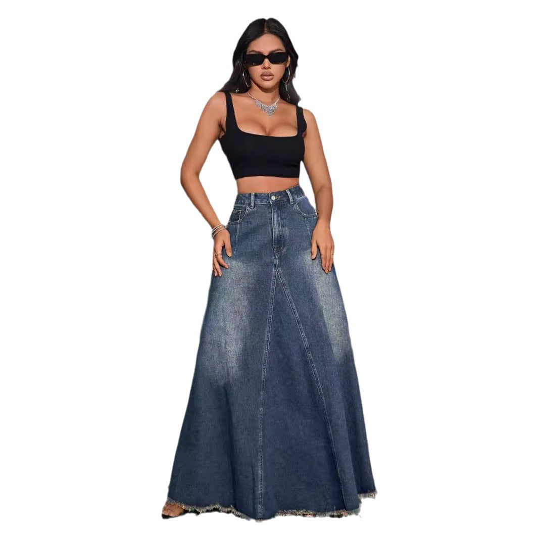 Women's Slouchy Stylish Retro Washed Length Skirts