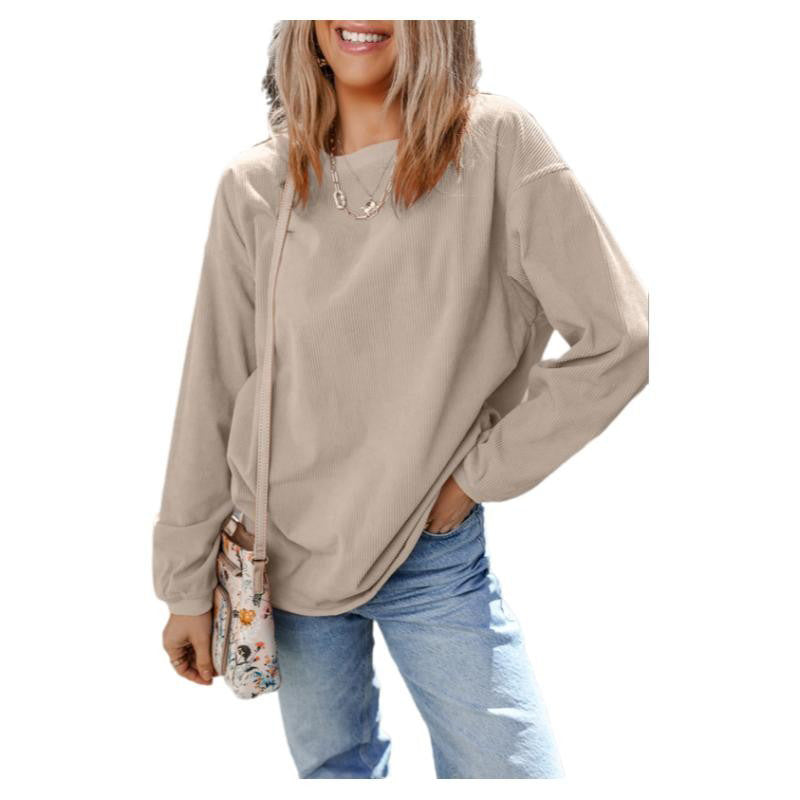 Pull à capuche simple imprimé pour femme, pull long de couleur unie