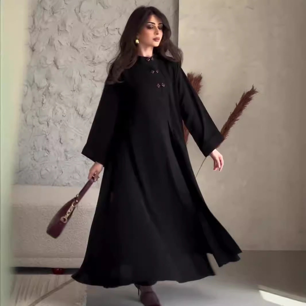 Robes taille haute à manches longues de style français pour femmes