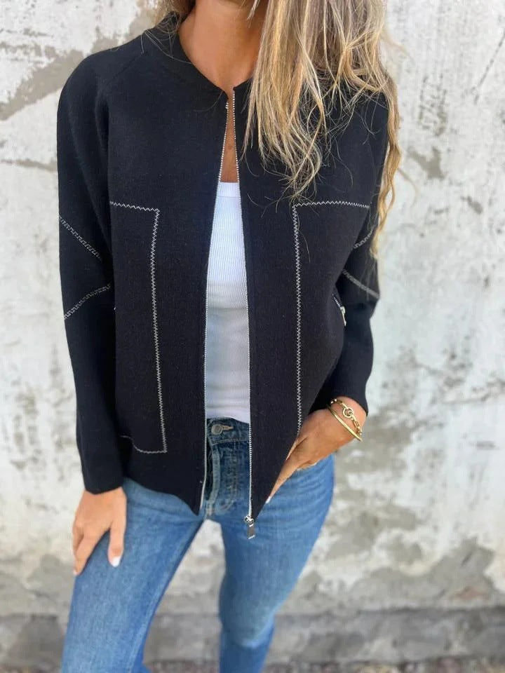 Comfortable Innovative New Zipper Solid Color Jackets