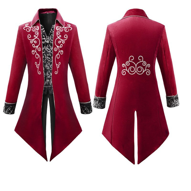 Men's Vintage Swallowtail Medieval Gentleman Gorgeous Court Costumes