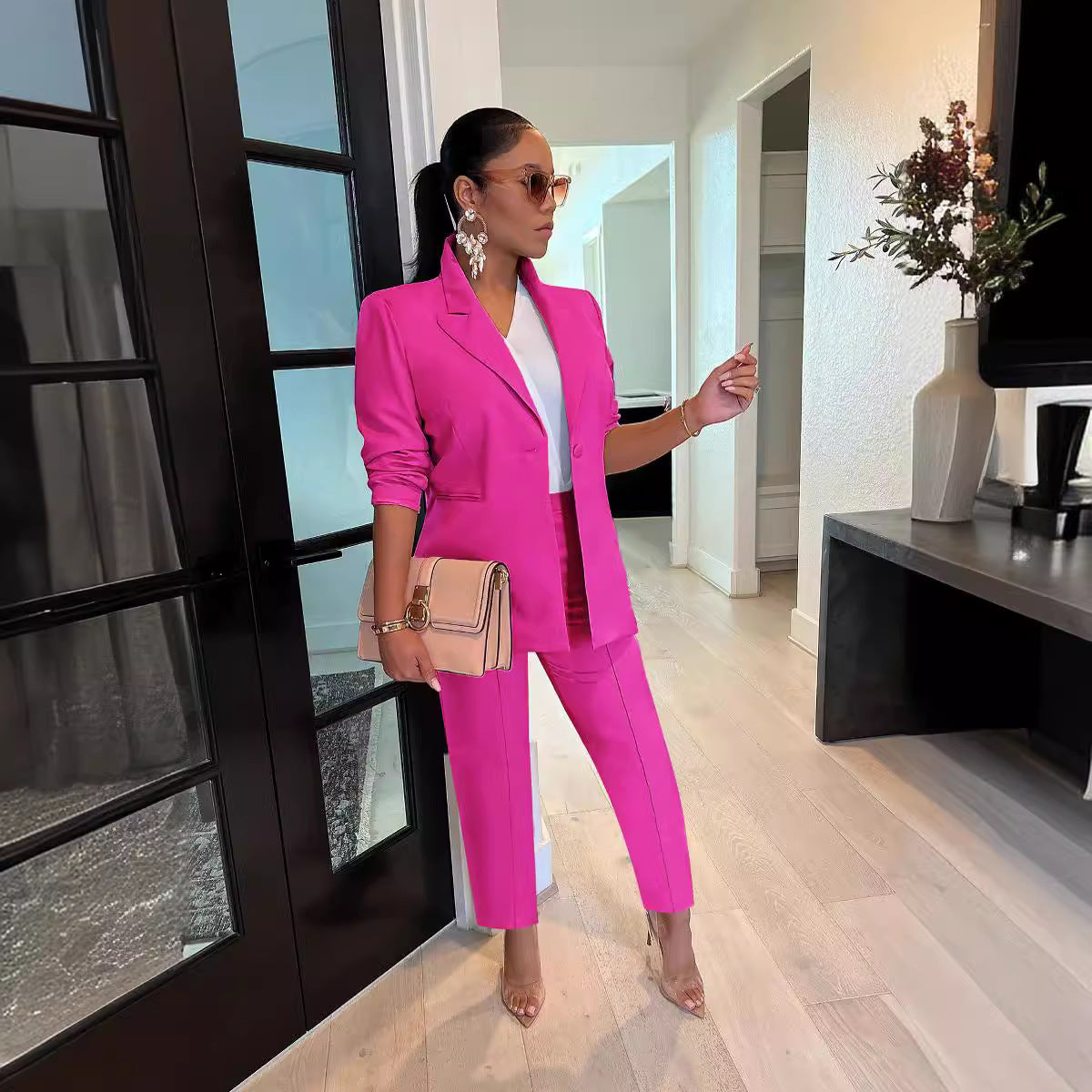 Women's Trousers Two-piece Set Leisure Office Suits