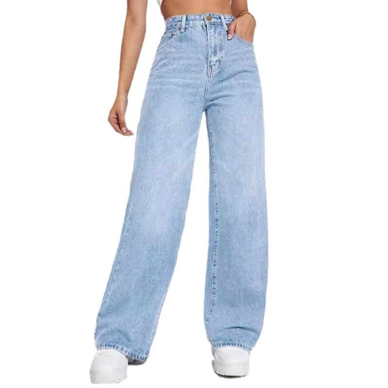 Women's High Waist Slim Denim Trousers Jeans